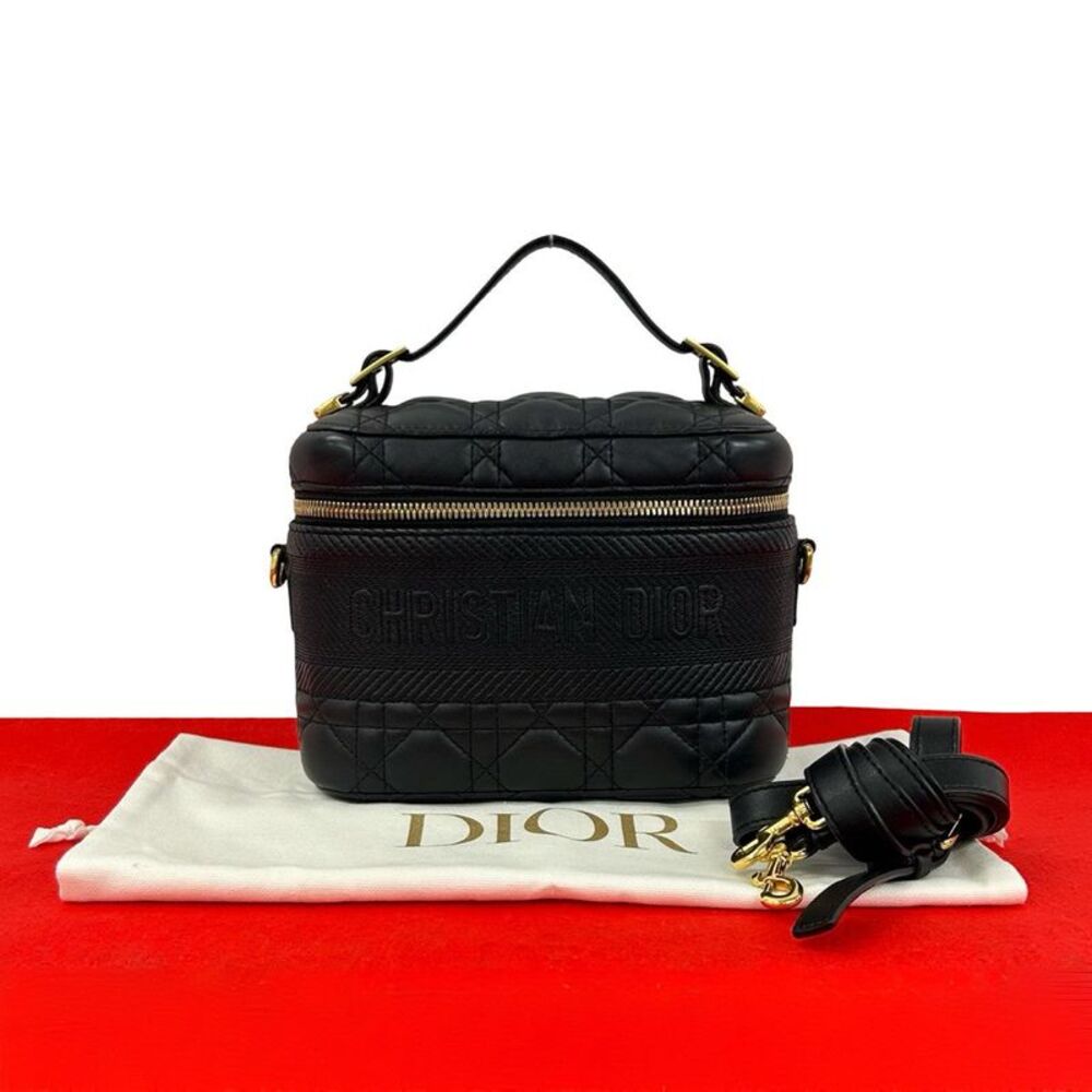 Christian Dior Travel Small Cannage Leather 2way Shoulder Bag